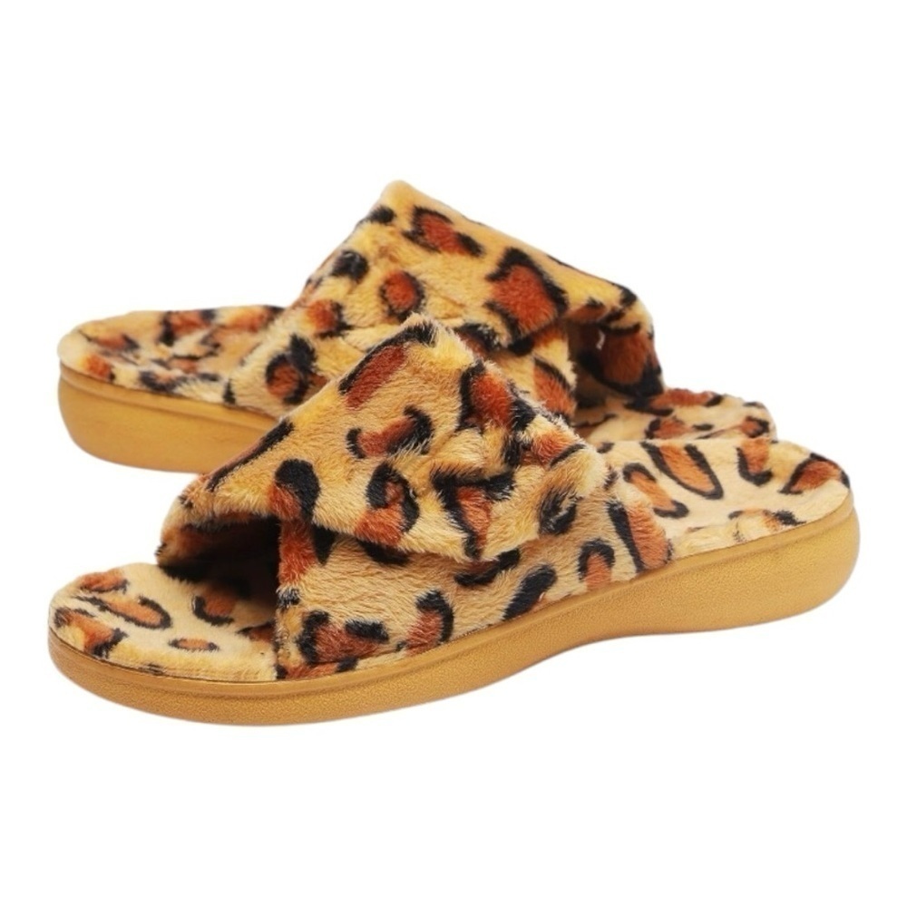 NWT-SOLLBEAM-WOMENS CHEETAH PRINT SLIPPERS/SLIDES-SIZE 37/6.5